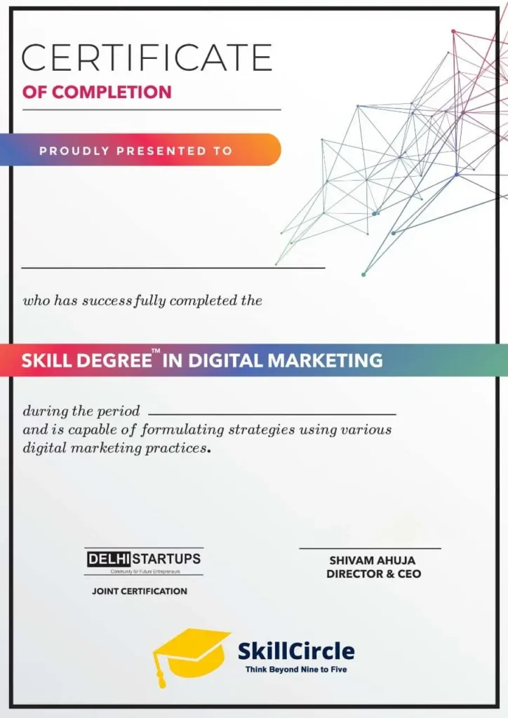 skill degree in digital marketing course certificate image