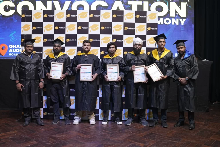 SkillCircle graduates on stage at convocation