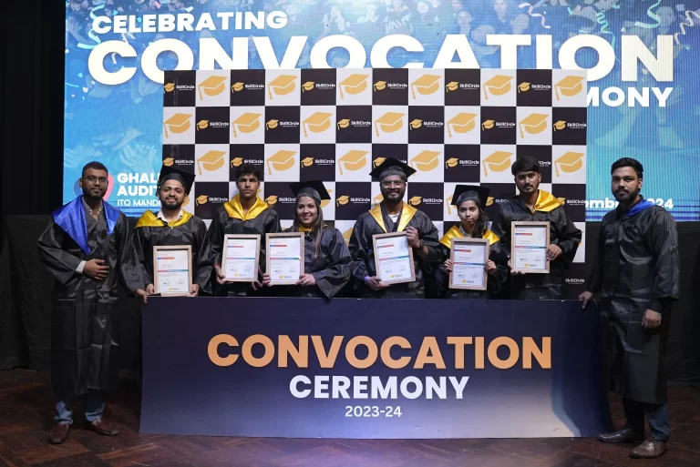 SkillCircle convocation graduates holding certificates