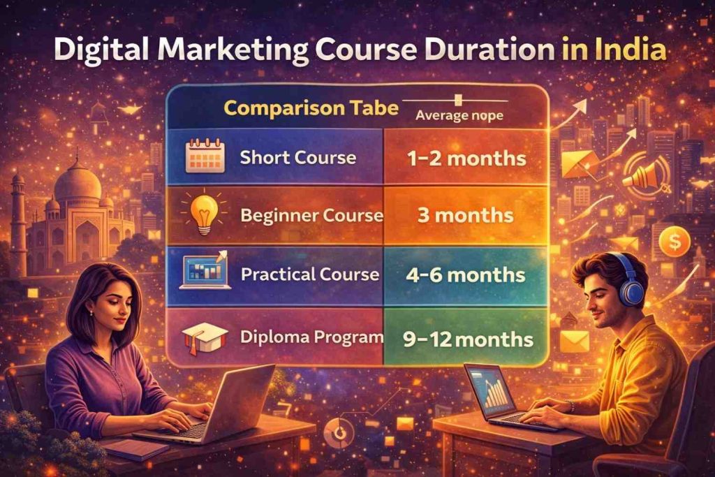 digital marketing course duration in india