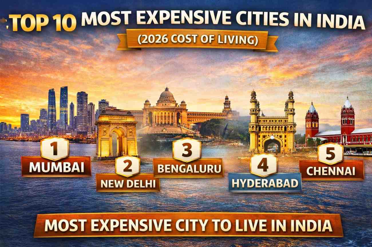 Top 10 Most Expensive Citeis in India (2026 Cost of Living)