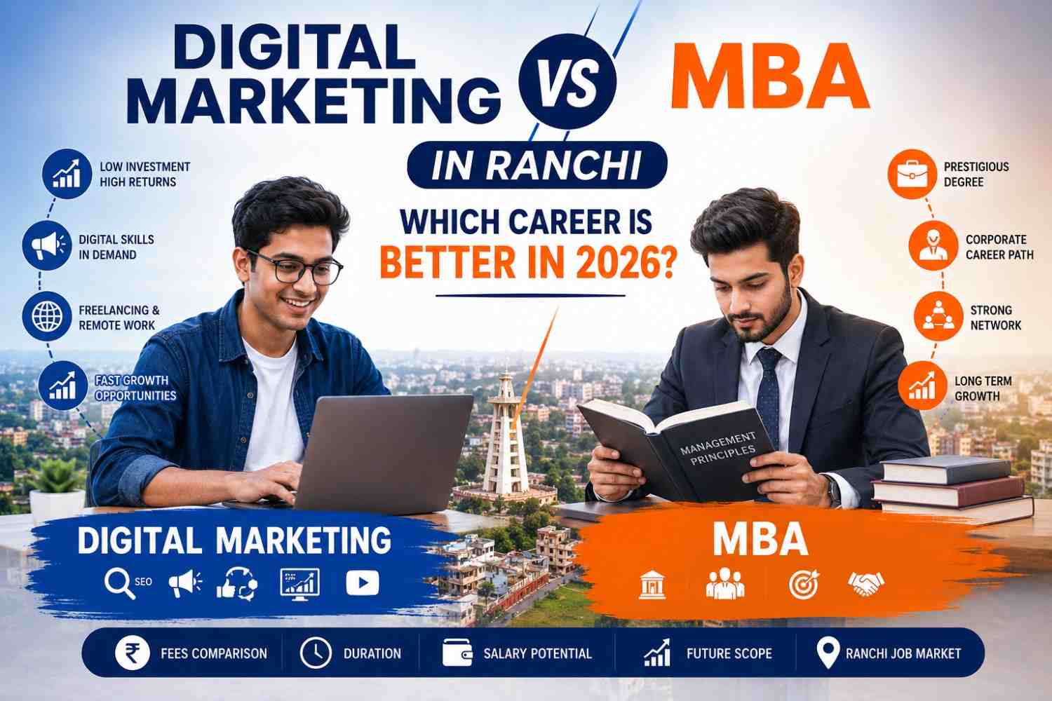 Digital Marketing vs MBA in Ranchi — Which Career Is Better in 2026?