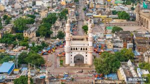 Aerial view of the Charminar in Hyderabad, header image for the richest YouTubers in Hyderabad 2026 article